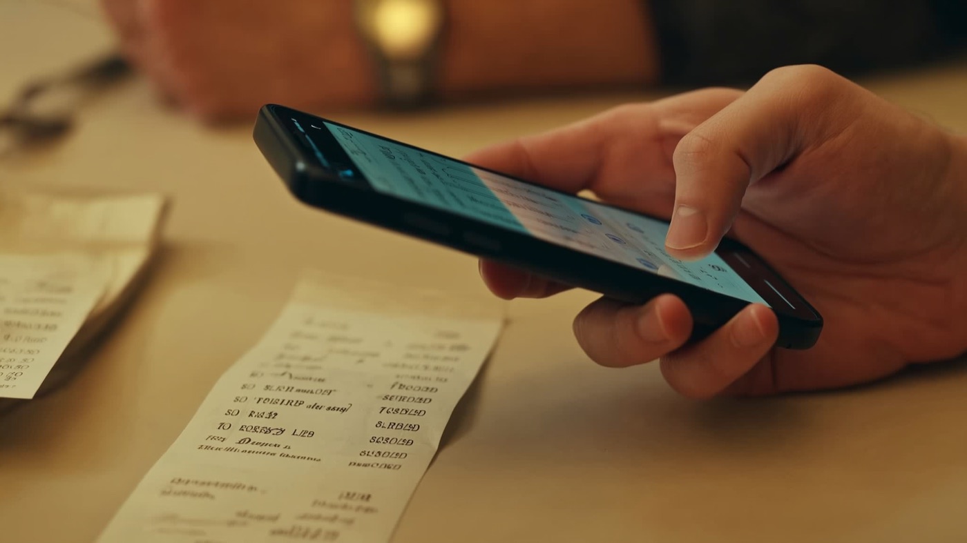 Tirando foto do recibo